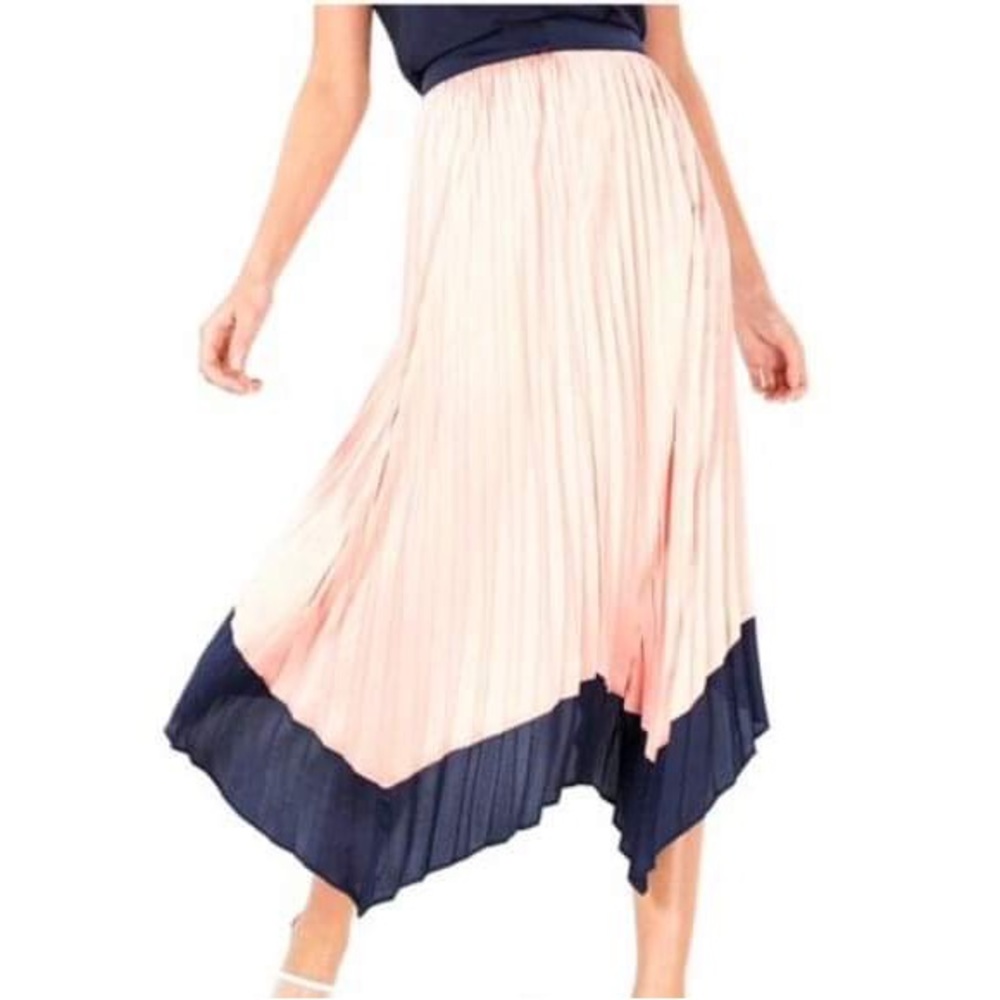 Bar III Orange Midi Pleated Skirt